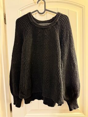 Madewell Black Chunky Crewneck Sweater
